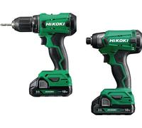 Hikoki KC18DA WAZ, taladro/atornillador combinado a batería, color y verde, forma en L, 3200 revoluciones por minuto, 50 Nm, 350 revoluciones por minuto