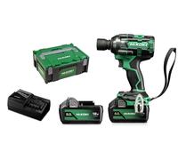 HiKOKI - Llave de impacto AKU 18V, 2x 5,0 Ah Li-Ion, cargador WR18DHWPZ