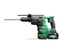 HiKOKI - Martillo combinado con batería de 18 V, 2 baterías de iones de litio de 5,0 Ah, cargador DH1826DCWPZ