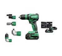 HiKOKI - Taladro atornillador a batería 18V, 2 baterías 2,0 Ah Li-Ion, cargador DS18DDQWRZ