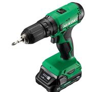HiKOKI Taladro Percutor a Batería DV18DAWCZ (18 V, Par de Giros Máx. 50 Nm, Portabrocas de Sujeción Rápida de 13 mm, 2 Velocidades, Luz LED, Incluye 2 Baterías de 2.0 Ah y Cargador)