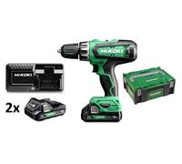 HiKOKI - Taladro percutor AKU 18V, 2 baterías 2,0 Ah Li-Ion, cargador DV18DFWCZ