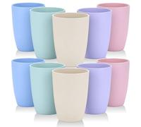 Hikrxya 10 Piezas Vasos Plástico Duro Reutilizable, 350 ml Indestructibles Vasos de Plastico Niños Apilables para Jugos, Té, Leche, Agua Helada, Café (5 Colores)
