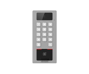 Hikvision Terminal de control de accesos y videoportero SIP con autenticación biométrica, IP65 e IK09