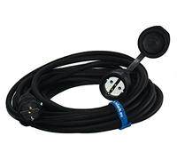 Hilark Cable Tech alargador de 3 núcleos de 2,5 mm², IP44 con Enchufe Schuko, Cable de extensión H05VV-F 3G2,5 mm2 (3x2,5), Enchufe Schuko con Tapa Protectora, Cable eléctrico PVC (40 Metros, Negro)