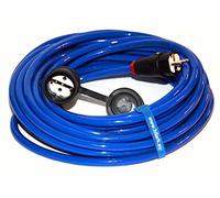 Hilark Cable Tech alargador H07BQ-F 3g2,5 mm (3x2,5 mm), Enchufe y toma de corriente con tapa Schuko, color naranja/azul (10 metro, Azul)