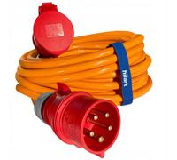 Hilark Cable Tech CEE IP44 Cable de extensión de Caucho, H07BQ-F, 5g4 mm2, 32 A, Naranja, 15 m