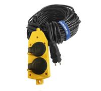 Hilark Cable Tech Electric Cable H07RN-F Cable alargador 3g2,5 mm (3x2,5 mm) con Bloque de Enchufe Schuko Profesional (10 Metros, Bloque de Enchufe Schuko Amarillo)