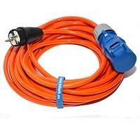 Hilark Cable Tech Extensión eléctrica H07BQ-F 3g2,5 mm (3x2,5 mm), Enchufe Industrial CEE Enchufe de 3 Pines Adaptador para Camping Caravana o Barco, astillero (10 Metros, Naranja)