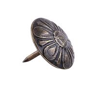 Hilitand 100 piezas de clavos de tapicería Vintage, etiqueta de metal de bronce, muebles, sofá, puerta de zapatos, tachuela decorativa, pasadores y tachuelas (Bronce verde 10 * 14 mm)