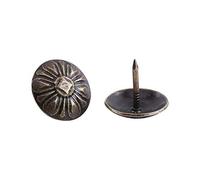 Hilitand - Clavos para tapicería, 100 tachuelas para tapicería, clavos para muebles, remaches de sofá, tachuelas para manualidades, latón antiguo (16 x 15 mm)