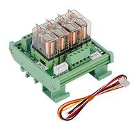 Hilitand Módulo de Interfaz de Relé de Potencia de 4 Canales, Montaje en Riel DIN, 16A DC 12V, Indicador LED, Compatible con PNP / NPN