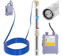 hillvert Bomba Sumergible Para Pozo 95 mm / 3,75'' - 6000 l/h - 1100 W - cable 20 m/altura de elevación 101 m - acero inoxidable