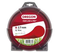 Oregon Hilo para Desbrozadora, Recambio de Hilo de Nylon para Cortacésped, Jardinería y Bricolaje, Universal, Hilo Redondo, Bobina de 2,7 mm x 70 m, Color: Rojo (69-382-RD)