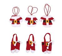 himaly 6 Piezas Bolsita para Cubiertos de Navidad, Cubiertos Navideños Bolsas, Papa Noel Cubiertos, Decoracion Mesa Navidad Bolsa de Cena Navaja y Tenedor