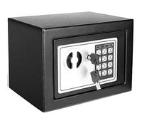 Himimi® Caja fuerte ignífuga, resistente al agua, 2 llaves urgentes y tornillos de fijación, transformador de pared con 2 pernos de doble acero, caja fuerte de acero, 23 x 17 x 17 cm