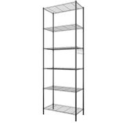 Himimi Estantería Estantería de Cocina Estantería en Metal con Ganchos Laterales de Cromado 54 x 29 x 160 cm,Negro