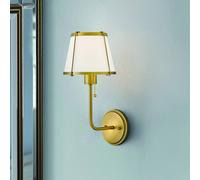 HINKLEY Aplique de pared Clarke 1, latón/beige, lino, acero