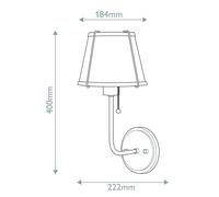 HINKLEY Aplique de pared Clarke 1, latón/negro, pantalla metálica, acero
