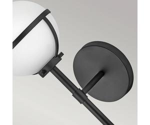 HINKLEY Aplique para baño Hollis, negro/opalino 1 luz