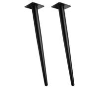 HINTRMENT Patas de Mesa de Hierro Negro, Soporte para Escritorio 2 Piezas | Soldadura Firme, Evita Sacudidas o Inclinación, para Armario y Despacho, Acabado Negro, Pack de 2