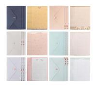 HINTRMENT Set de Papelería 54 Sobres y Papel de Escribir A5 de Papel Decorativo Estilo Elegante y Chic para Cartas y Invitaciones Varios estilos
