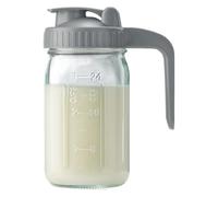 Hintyne Jarra de Vidrio con Tapa y Pico vertedor de 32 oz a Prueba de Fugas Recipiente para Crema té Jugo y café frío.