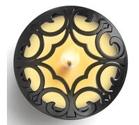 Hion Tapa Illuma Lid para Vela Aromática, Accesorio Decorativo Elegante con Grabados y Ayuda a la Combustión Uniforme, Crea Ambiente Acogedor para Mujer y Hogar (Espacio Negro)