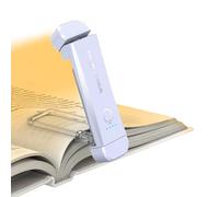 HIONXMGA Luz de Lectura Recargable, Lámpara con Pinzas para Protección Ocular - 3 Colores & Regulación de Brillo Continua, Plegable para Leer en la Cama, Ideal para Amantes de Libros