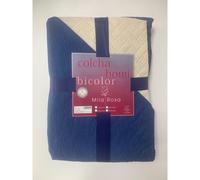 HIPERMANTA. Colcha bouti BICOLOR REVERSIBLE para CAMA 150 cm. Medida: 250x260 cm. Disponible en varios colores. Para primavera-verano. Marino