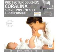 HIPERMANTA PROTECTOR COLCHÓN coralina suave modelo LUNASOL. SUAVE, IMPERMEABLE Y TRANSPIRABLE.