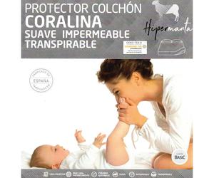 HIPERMANTA PROTECTOR COLCHÓN coralina suave modelo LUNASOL. SUAVE, IMPERMEABLE Y TRANSPIRABLE.