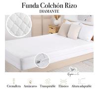 HIPERMANTA Protector Colchón Rizo Impermeable Ajustable Microfibra