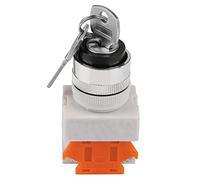 Hiraith Interruptor Giratorio con Llave de 2 Posiciones, Tamaño de 22 Mm | Plástico duradero, retardante de llama, alto aislamiento, corriente de 5 A.