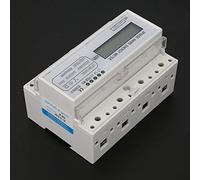 Hiraith Medidor de Energía Eléctrica Digital, LCD Trifásico 80A | Monitoreo de energía, instalación en carril DIN de 35 mm, compatibilidad Easy AMR