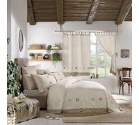Hisar Home Stanley Hamilton Hisar Cottage Collection-Juego de Cama de Matrimonio, edredón y Funda de Almohada (Individual/Doble Super King), Camello/Lino, Suelto