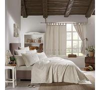 Hisar Home Stanley Hamilton Hisar Cottage Collection-Juego de Cama de Matrimonio, edredón y Funda de Almohada (Individual/Doble Super King), Crudo/Lino, Suelto