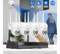 Hiseeu-Kit de sistema de cámaras de vigilancia de seguridad WiFi, 3/5MP, seguimiento de movimiento, visión nocturna en Color, NVR de 10 canales, conjunto de cámaras CCTV inalámbricas 5MP PTZ System