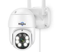 Hiseeu 【Seguimiento Automático】 5MP Cámara Vigilancia WiFi Exterior con PTZ,Cámara de Seguridad con Visión Nocturna en Color,Audio bidireccional,Detección Humana,IP66 Impermeable,Vista Remota
