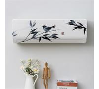 Hiseng Cubierta de Aire Acondicionado Montada en la Pared, Cubiertas Antipolvo Funda para Aire Acondicionado Interior, Todo Incluido Protector de Polvo Lavable (103 * 24 * 32(Big 3P),Hoja)