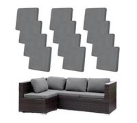 Hiseng Funda Cojines para Asiento de Patio, 12 Piezas Funda de Cojín Sofá Exterior Gris, Outdoor Elástica Sofa Cushion Cover con Banda para Sofa Jardin Terraza Patio