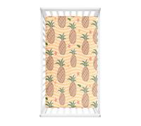 Hiseng Sábanas Minicuna, Sábana Bajera Ajustable para Bebe, Alpaca Imprime Sábanas Capazo Bebe Sabanas Carrito Transpirable Sábanas Cuna Elástica Universal (Piña B,70x140cm)