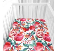 Hiseng Sábanas Minicuna, Sábana Bajera Ajustable para Bebe, Fruta Tropical Imprime Sábanas Capazo Bebe Sabanas Carrito Transpirable Sábanas Cuna Elástica Universal (Granada,70x140cm)