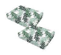 Hiseng Waterproof Outdoor Cushion Covers, 2 Pièces Water Resistant Patio Cushion Covers Outside Cushions Covers for L Shape/Corner, Garden Cushion Slipcovers Zipper (Dypsis Lutescens Verde,60x55cm)