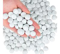Hisredsun 260 piedras de cristal blanco, cuentas de mármol planas de 1.35 kg, piedras de relleno de jarrón, piedras preciosas de cristal artificial, maceta, paisajismo
