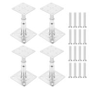 HISUEKIG 4 Soportes para Postes de Acero Galvanizado Ajustable 10-15cm, Soporte Resistente para Balcón Sunshade, Marco de Cuadrícula, Enrejado, con 16 Tornillos, Adecuados para Varios Pisos