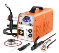 HITBOX Soldadora MIG 250A 5 en 1 Multiproceso Monopulso - Máquina de Soldar Inverter IGBT con Pantalla a Color, para MIG/MAG/TIG/ARC, Soldadura de Aluminio y Acero al Carbono (MIG250DP)