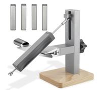 HIUYRFS Afilador de Cuchillos de Cocina Profesional Manual con ngulo Ajustable 10-30°, Afilador Manual de Diamante - Set de Sistema de Afilado con 2 Bloques de Diamante de Doble Cara