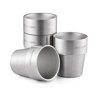 Hivexagon Juego de 4 Tazas de Doble Pared de Acero Inoxidable de 300 ml - Perfecto para Bebidas Frías - Apto para Lavavajillas HG515