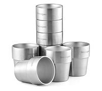 Hivexagon Vasos de Cerveza de Acero Juego de 8 Tazas de Doble Pared de Acero Inoxidable de 300 ml - Perfecto para Bebidas Frías - Apto para Lavavajillas HG298